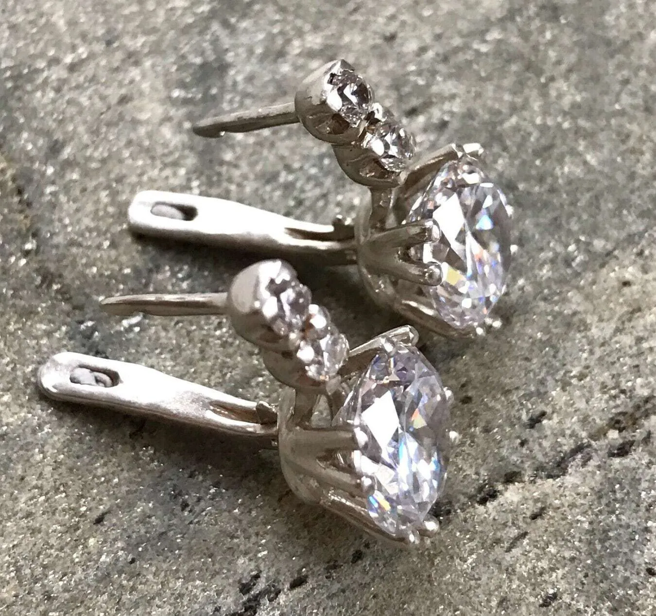 Sparkly Diamond Earrings - Drop Diamond Earrings - Elegant Vintage Earrings