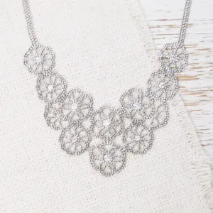 Sterling Sand Dollar Lace & Cubic Zirconia Necklace