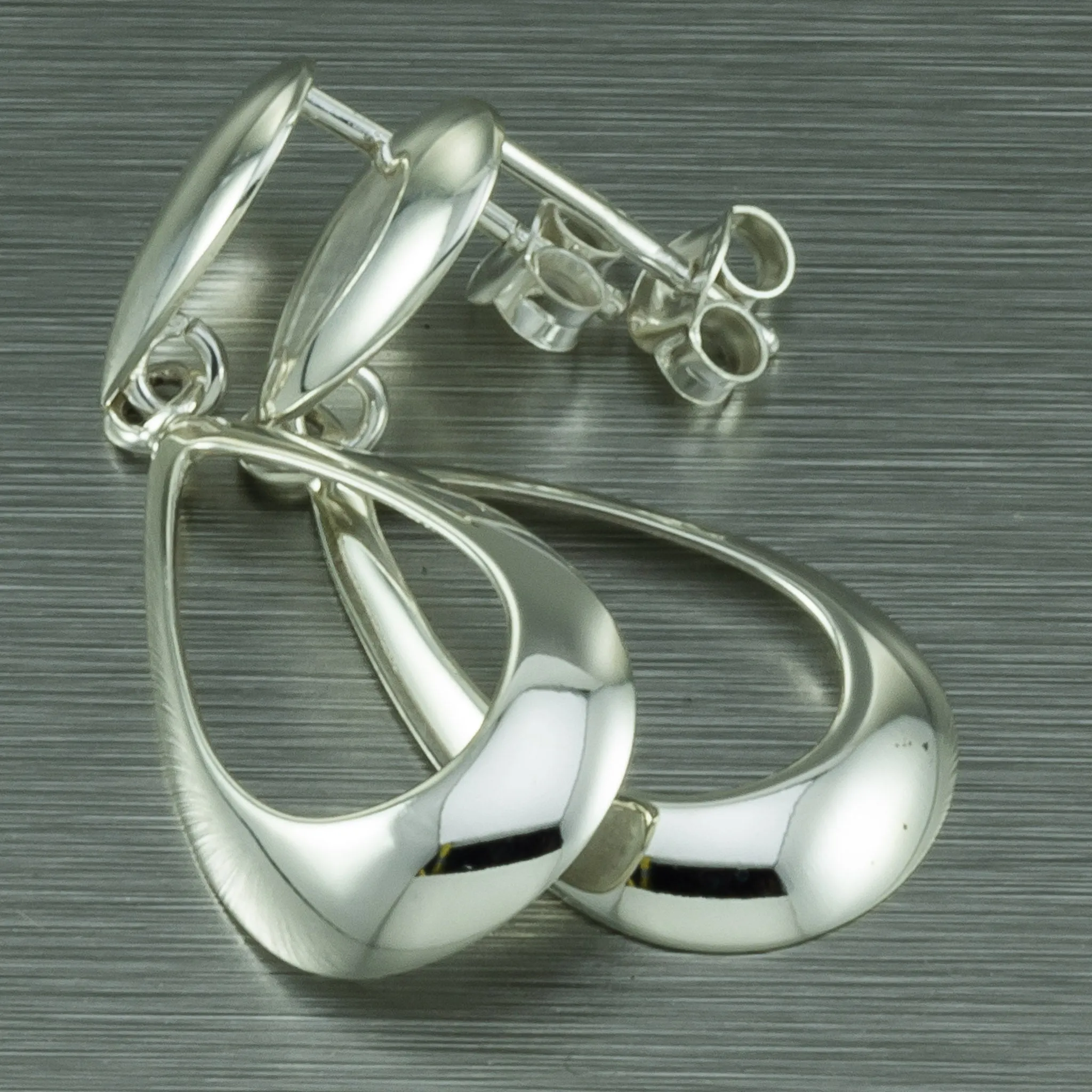 Sterling silver post hoop earrings