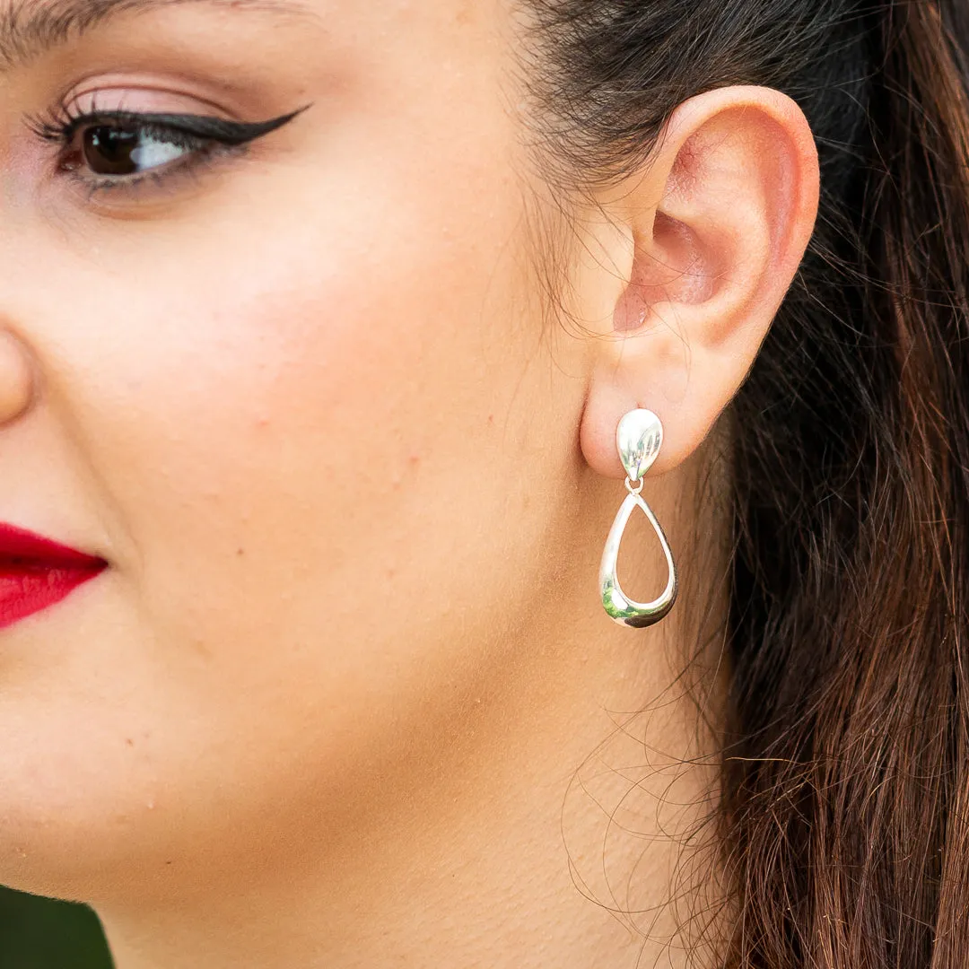 Sterling silver post hoop earrings