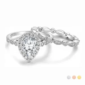 Sugar Mama 1.5ct 925 Sterling Silver Bridal Ring Set