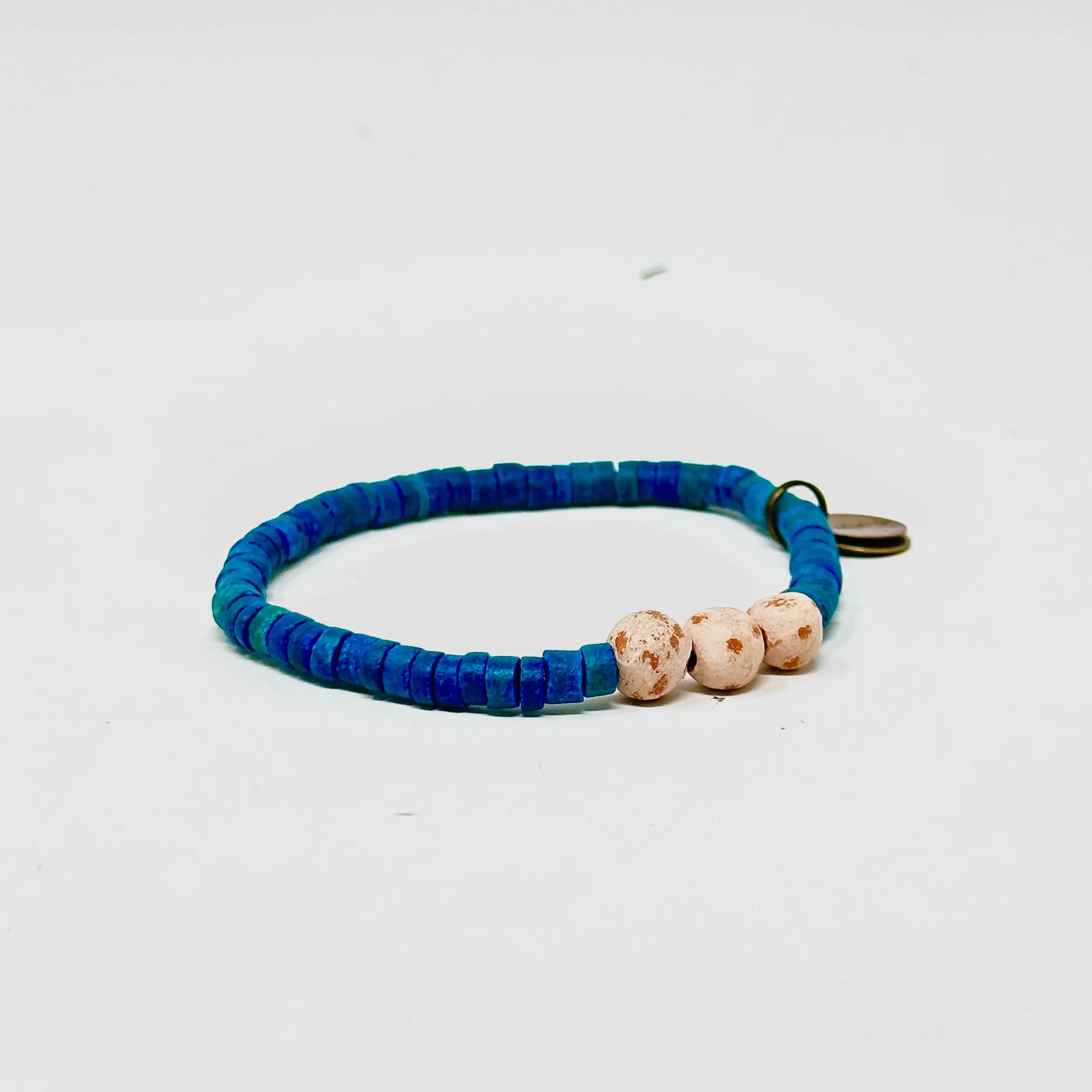 Teal Blue Coconut Pipeline Bracelet