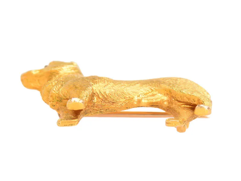 The Queen's Corgi - Gold Dog Brooch