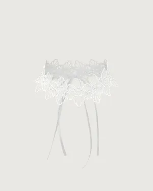 The White Lace Tie Choker