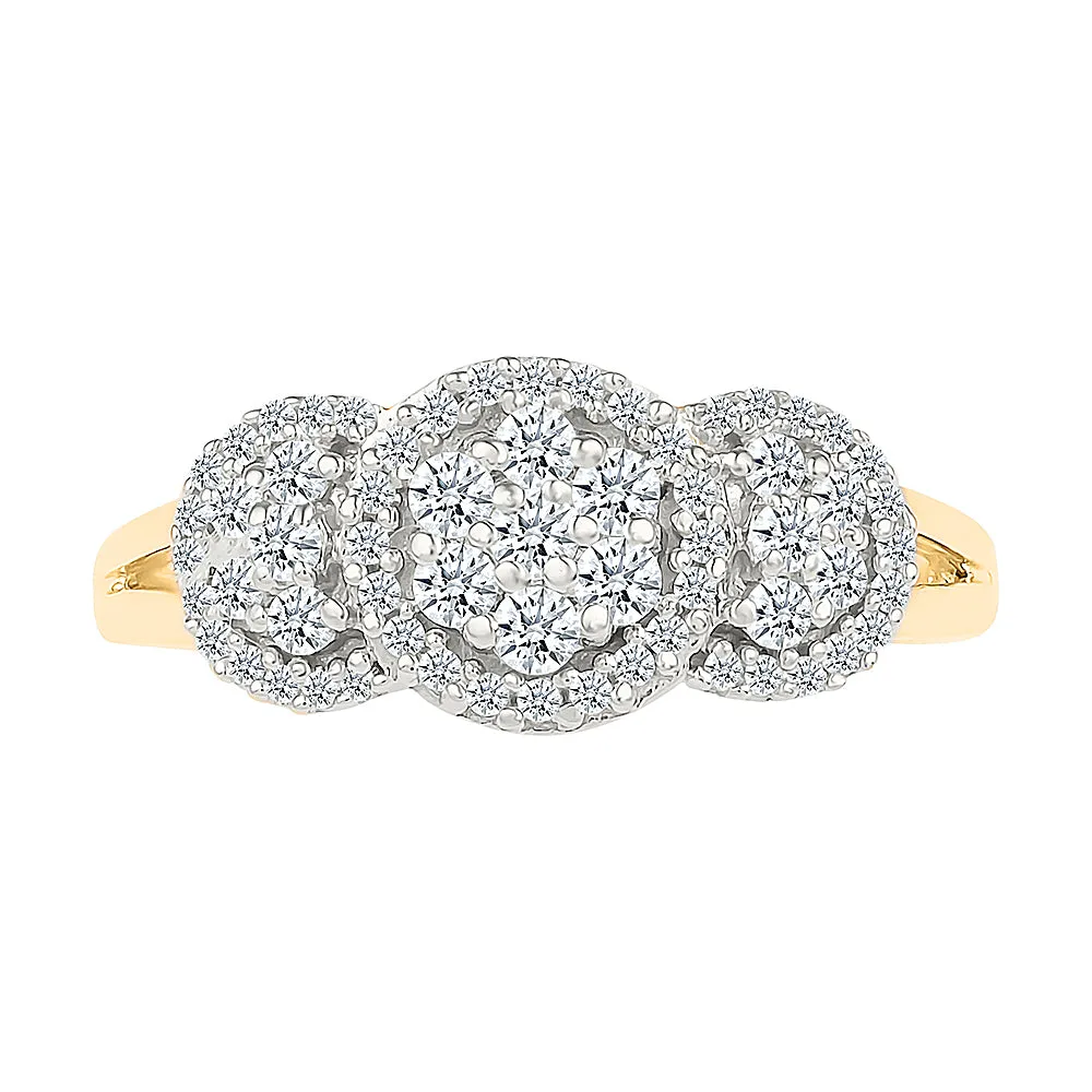 Triplet Diamond Ring