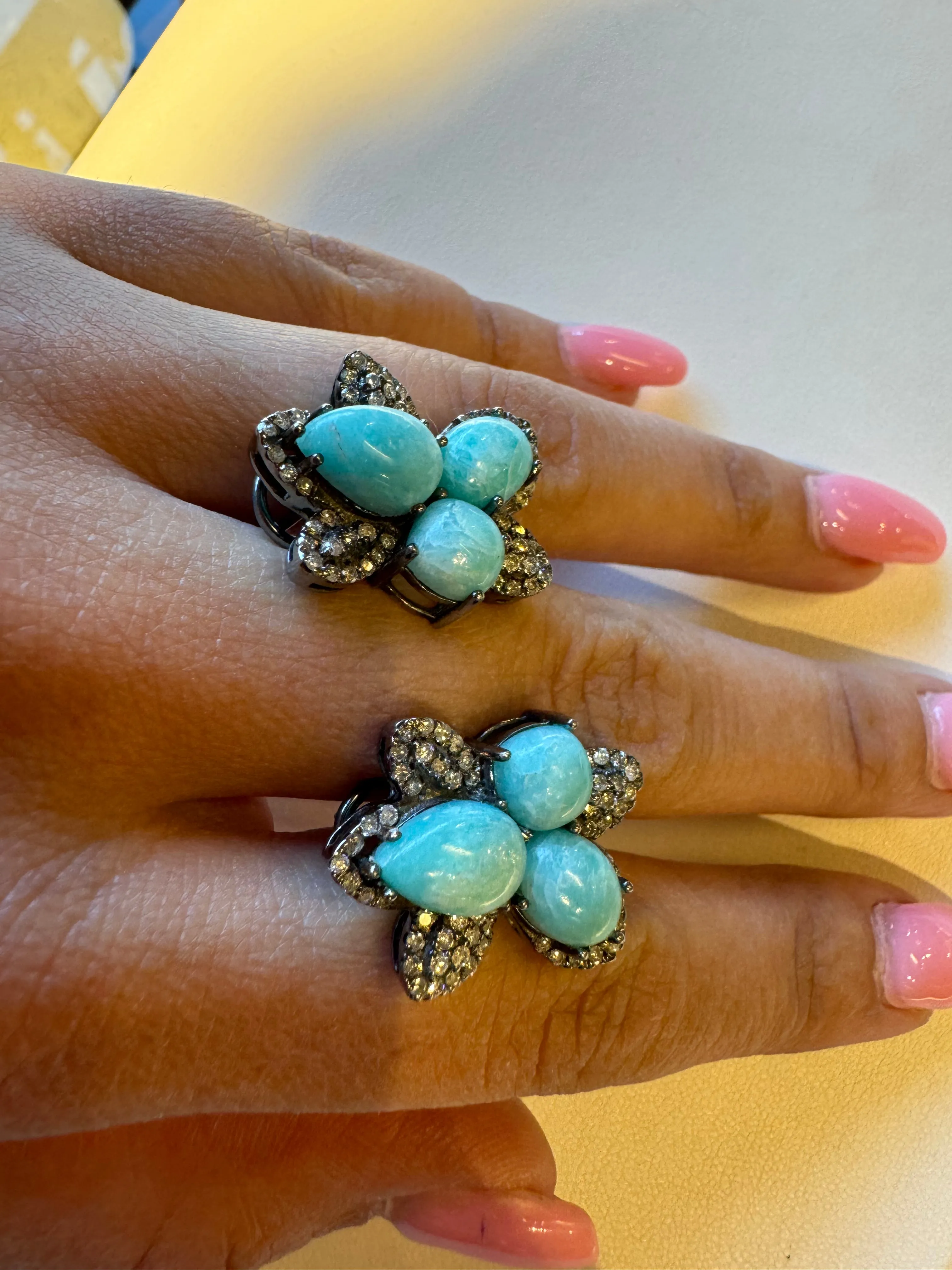 Turquoise & Diamond Earrings