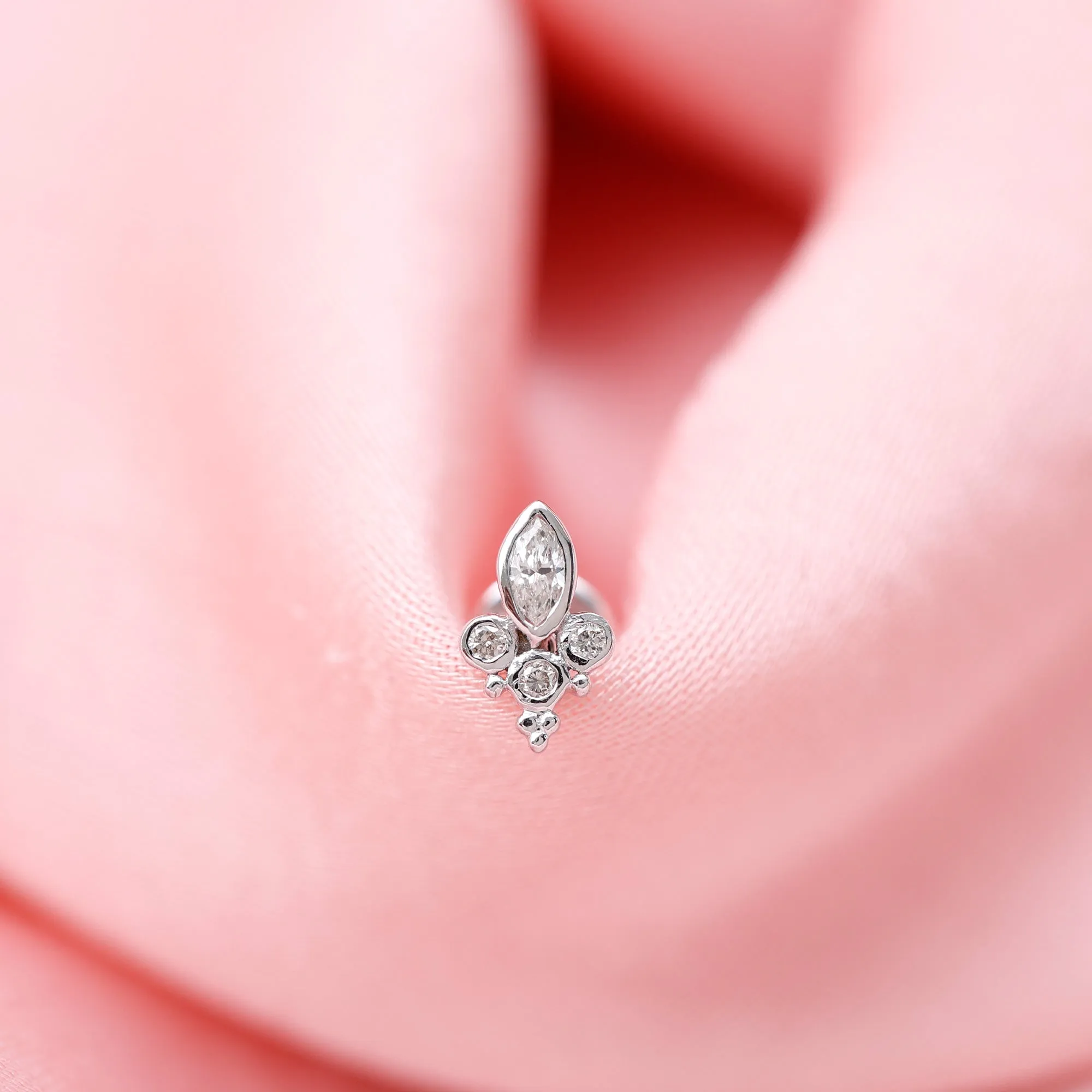 Unique Diamond Helix Earring in Bezel Setting