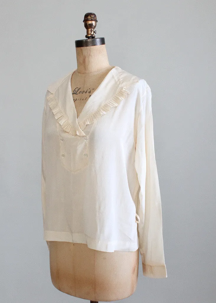 Vintage 1920s Silk Midi Blouse