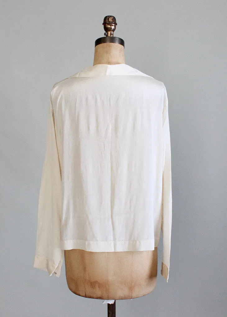 Vintage 1920s Silk Midi Blouse