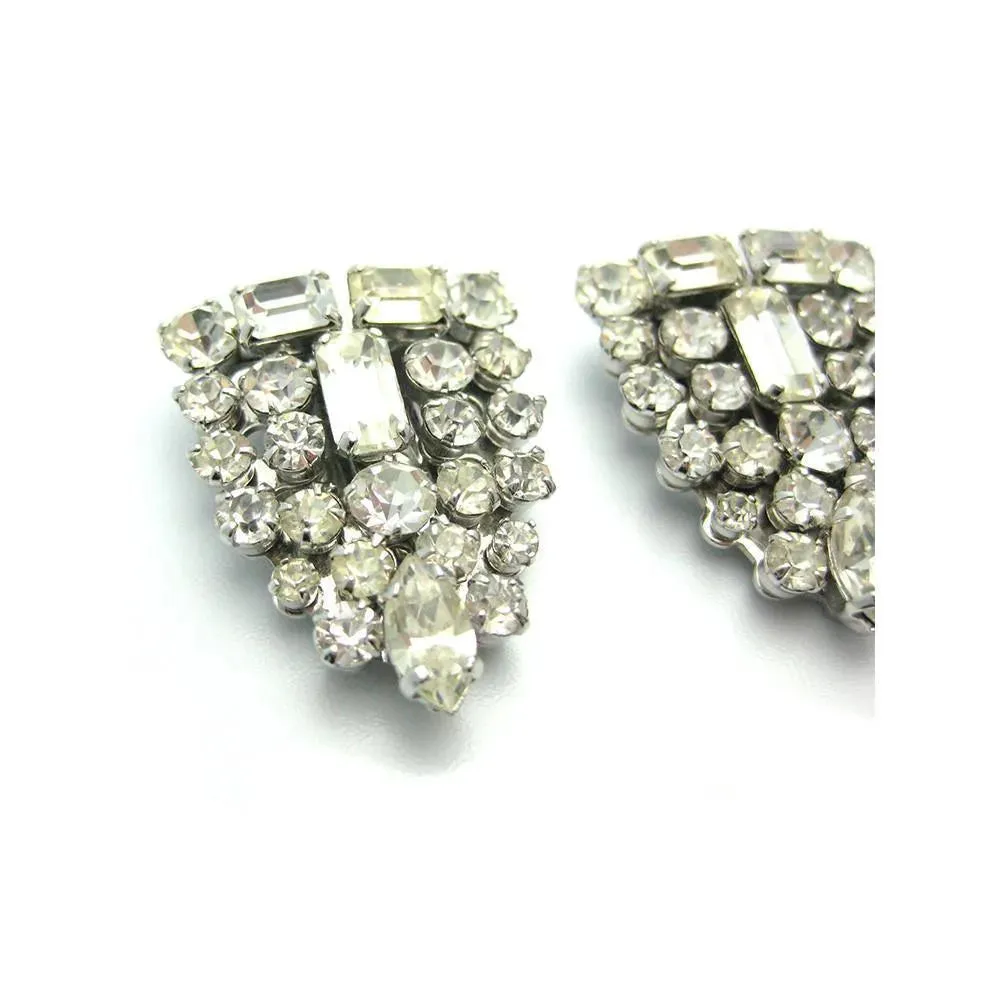 Vintage 1940s Diamante Dress Clips & Brooch