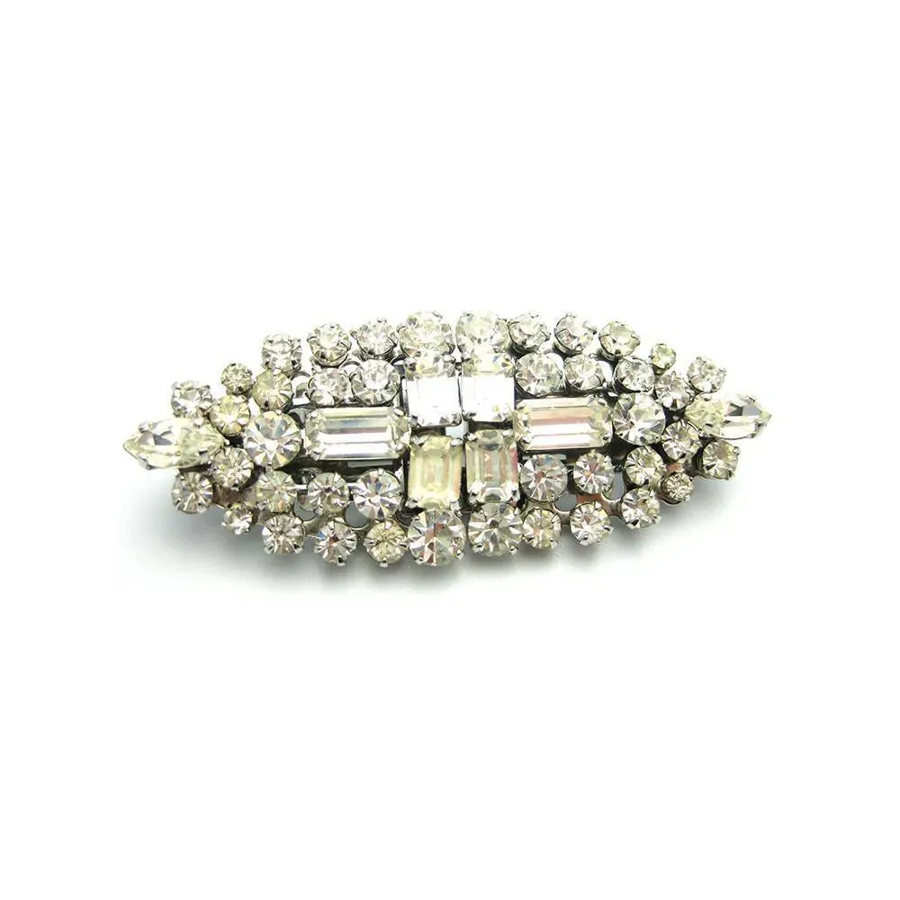 Vintage 1940s Diamante Dress Clips & Brooch