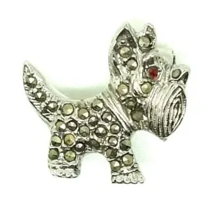 Vintage 1950s Mini Marcasite Scottie Dog