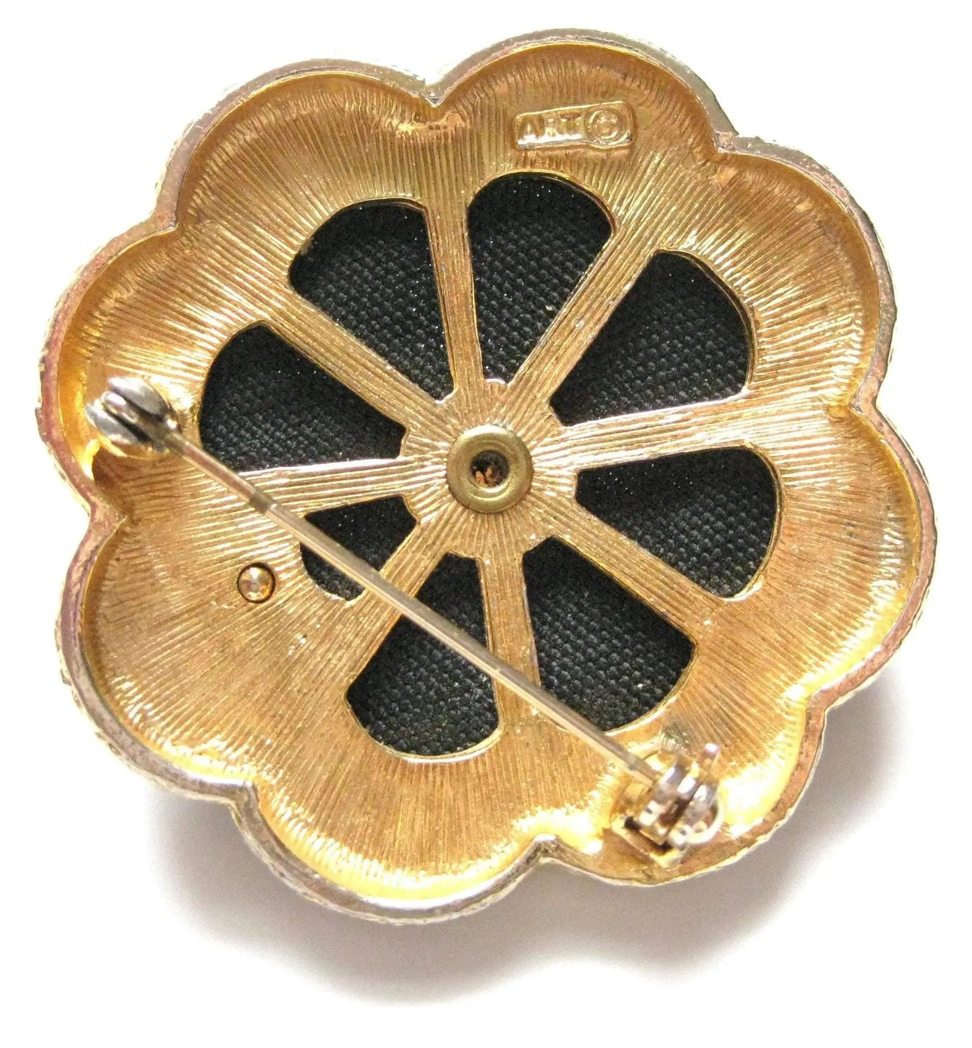 Vintage 1960s Black Brooch by "ART"