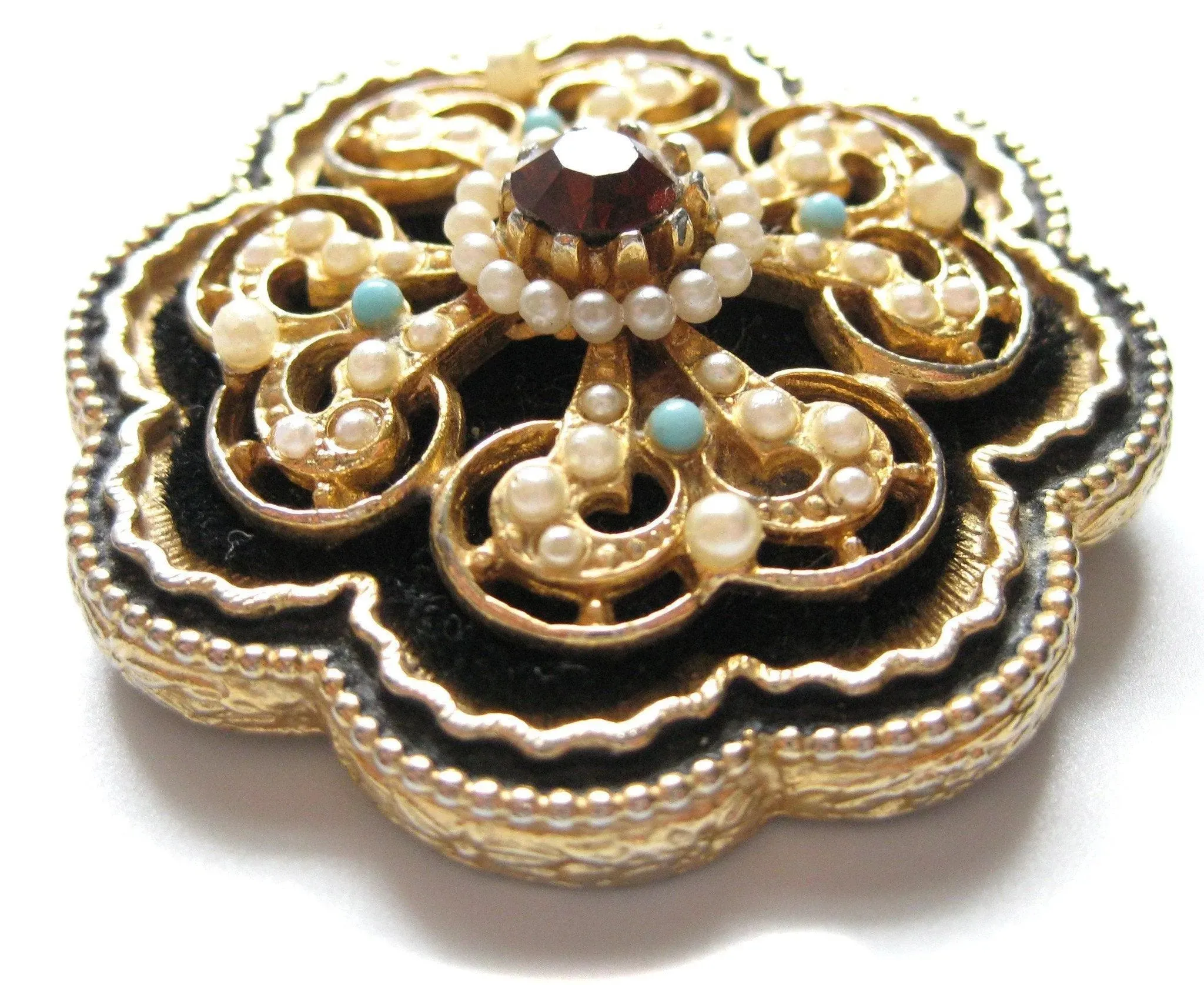 Vintage 1960s Black Brooch by "ART"