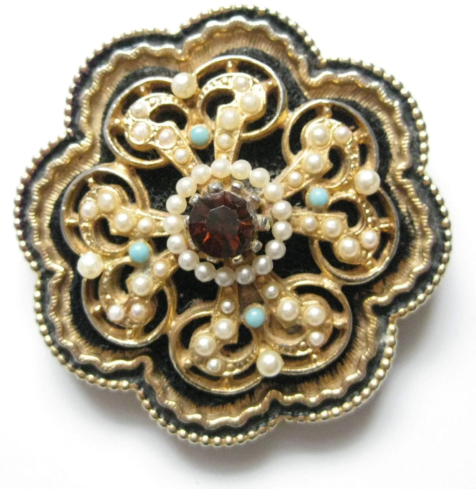 Vintage 1960s Black Brooch by "ART"