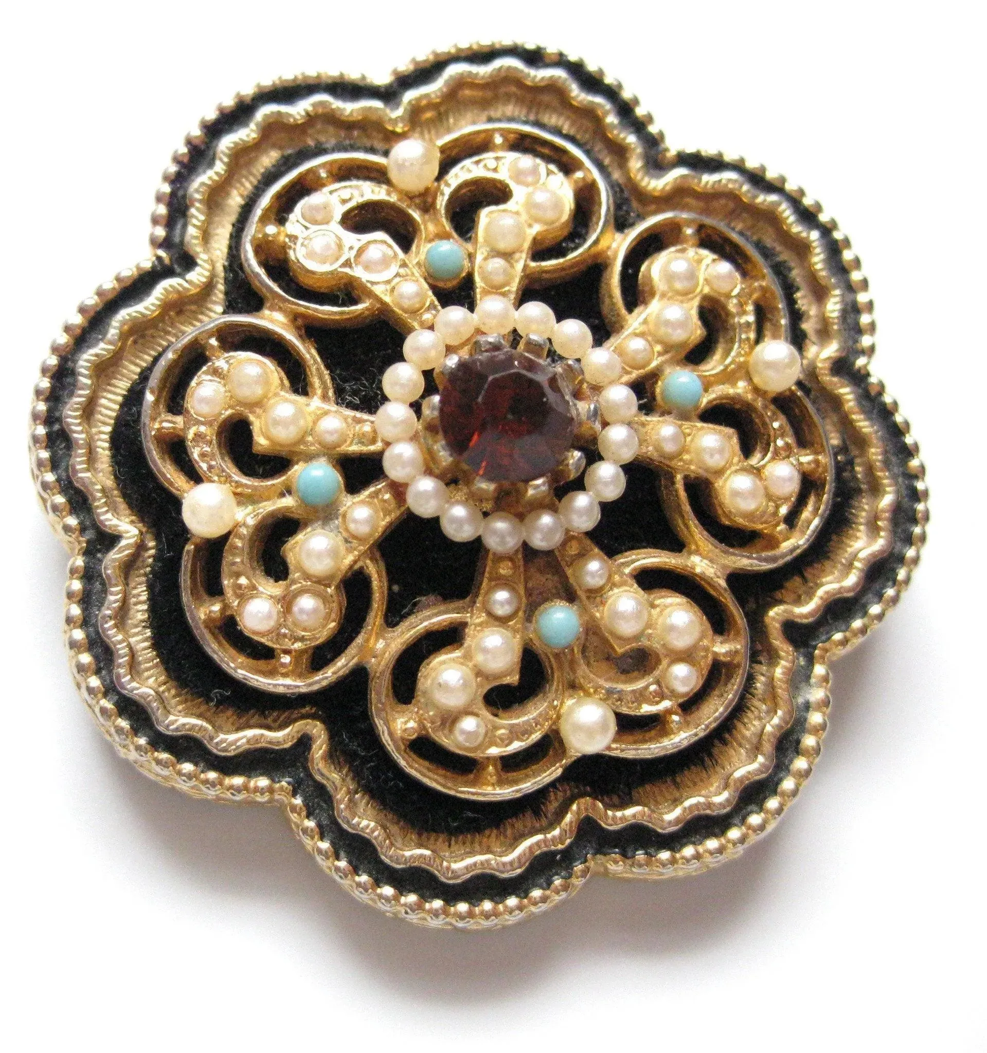 Vintage 1960s Black Brooch by "ART"