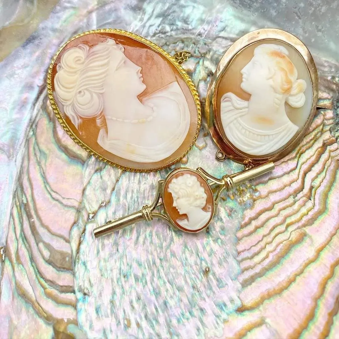 Vintage 1965 Cameo 9ct Gold Brooch