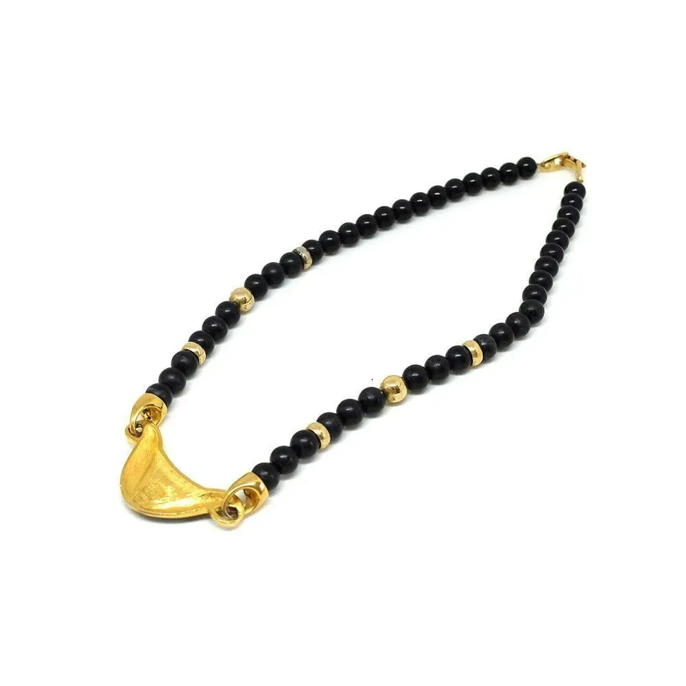 Vintage 1980's Black & Gold Napier Necklace