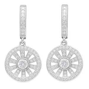 Vogue Solitaire Wheel CZ Earrings IJ15CSSER036