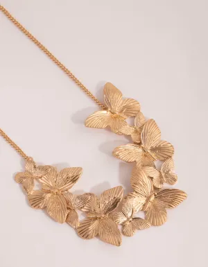 Washed Gold Butterfly Chain Necklace