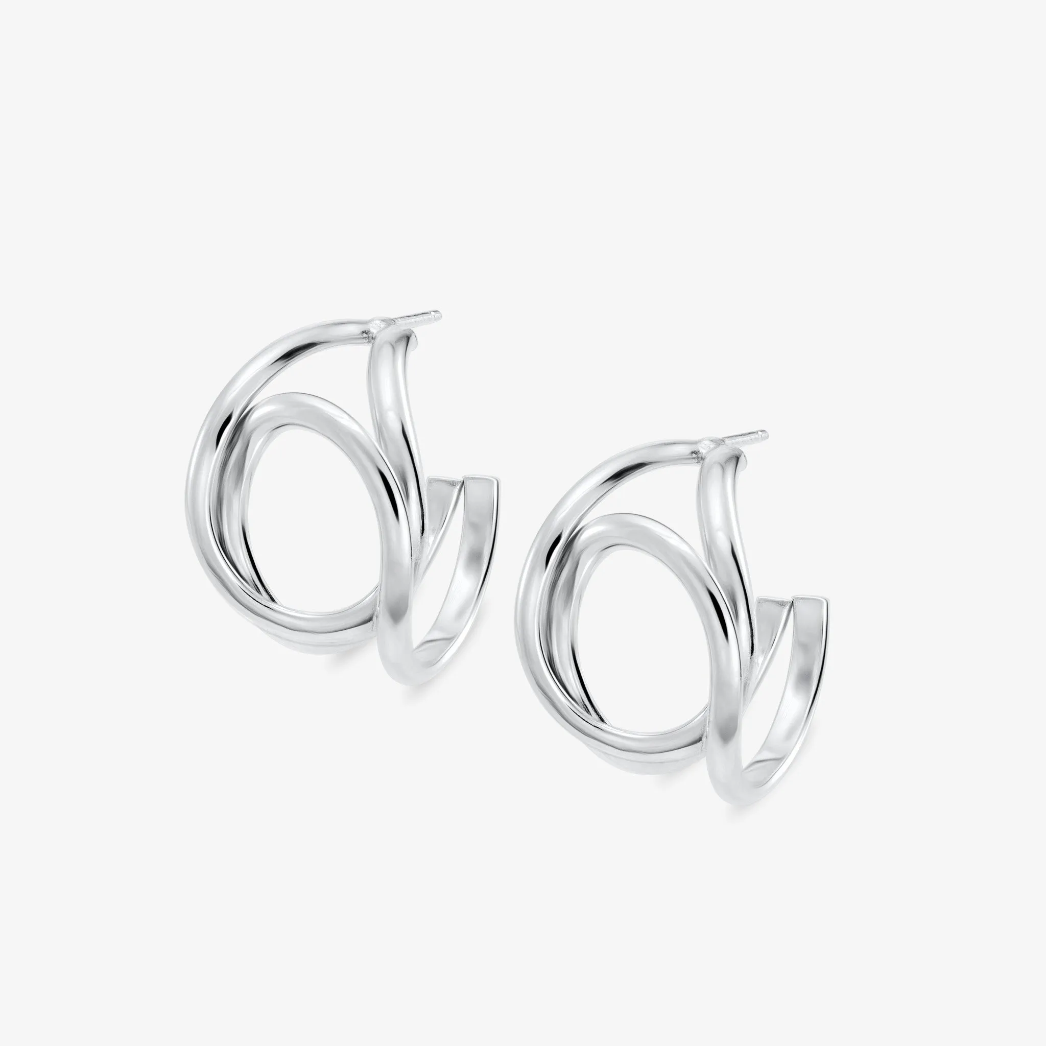 Weave Hoops - Sterling Silver