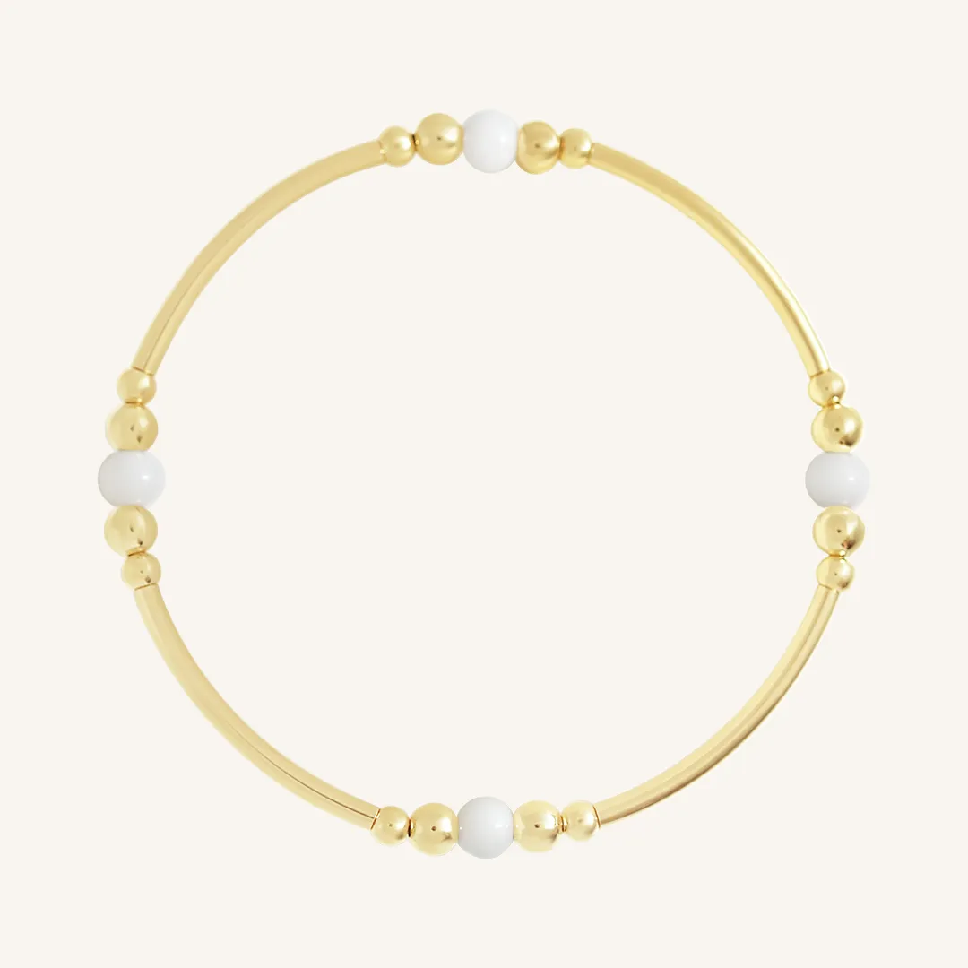 White Agate Ava Bracelet - Stone of Resilience