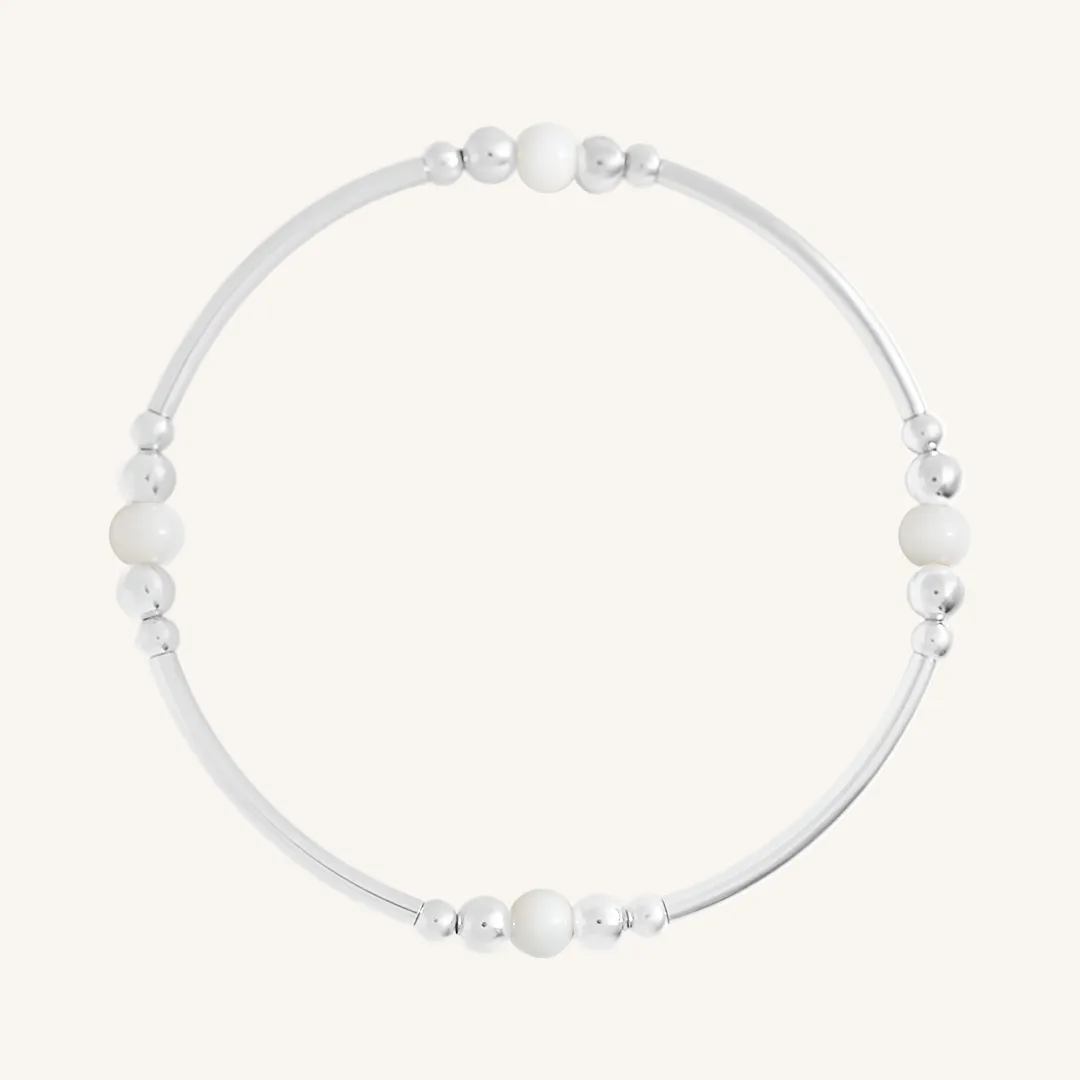 White Agate Ava Bracelet - Stone of Resilience