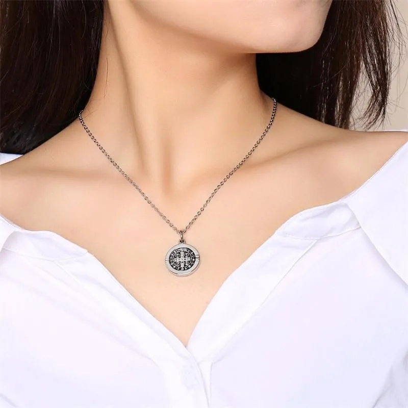 Women's Christian Necklace <br> St Benedict Medal